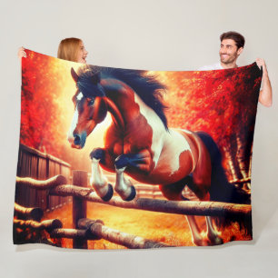 Jumping Horse Fleece Blanket