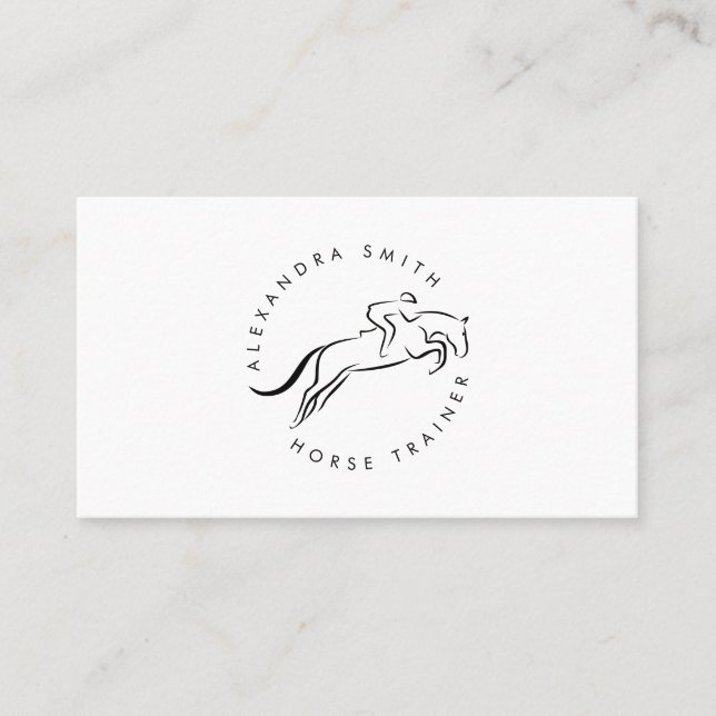 Jumping Horse | Horseback Riding | Horse Trainer Business Card (Front)