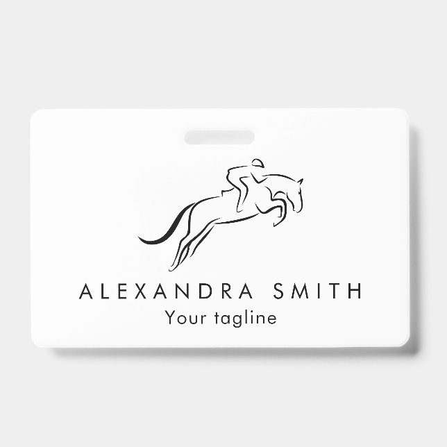 Jumping Horse | Horseback Riding | Horse Trainer ID Badge (Front)