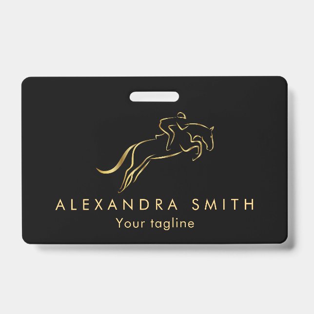 Jumping Horse | Horseback Riding | Horse Trainer ID Badge (Front)