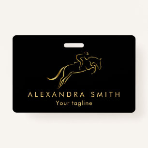 Jumping Horse   Horseback Riding   Horse Trainer ID Badge