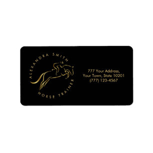 Jumping Horse Horseback Riding Horse Trainer Label