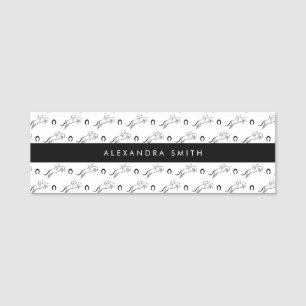 Jumping Horse Horseback Riding Horse Trainer Name Tag