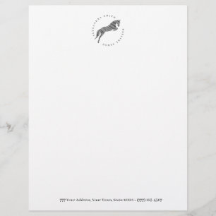 Jumping Horse Scribble Horse Horse Trainer Custom Letterhead