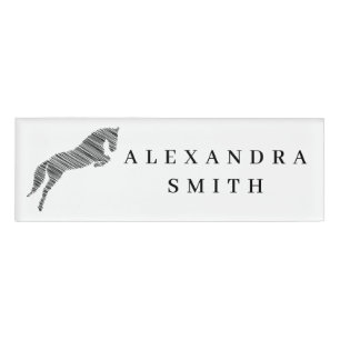 Jumping Horse   Scribble Horse   Horse Trainer Name Tag