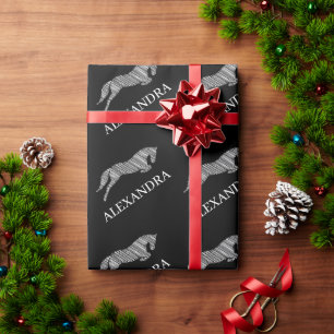 Jumping Horse Scribble Horse Horse Trainer Wrapping Paper