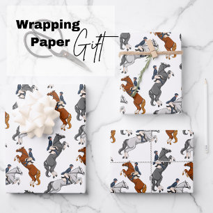 Jumping Horseback riding Wrapping Paper Sheet