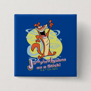 Jumping Igauna on a Stick!™ 15 Cm Square Badge