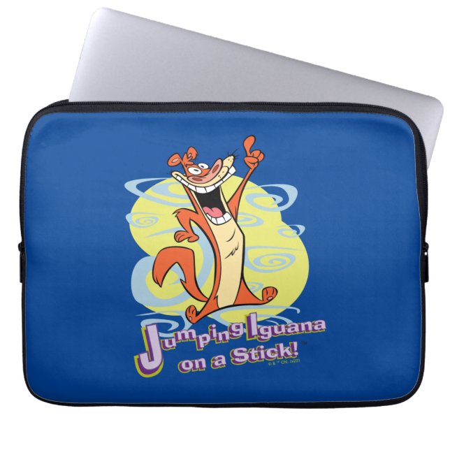 Jumping Igauna on a Stick!™ Laptop Sleeve (Front)