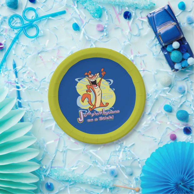 Jumping Igauna on a Stick!™ Paper Plate (Party)