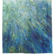 Jumping in the Ocean Bathroom shower Curtain Juul