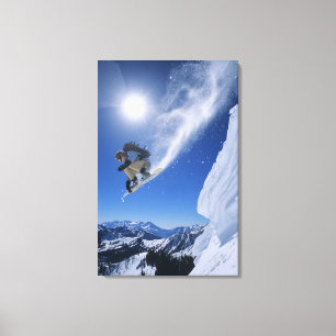 Jumping into Snake Creek Canyon from Clayton 3 Canvas Print