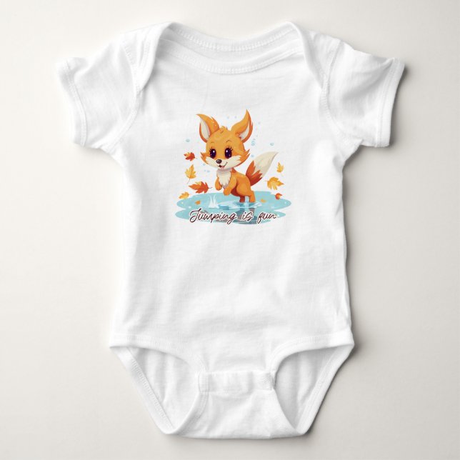 Jumping is fun too baby bodysuit (Front)