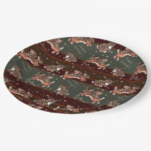 Jumping Jackalope Christmas Paper Plate
