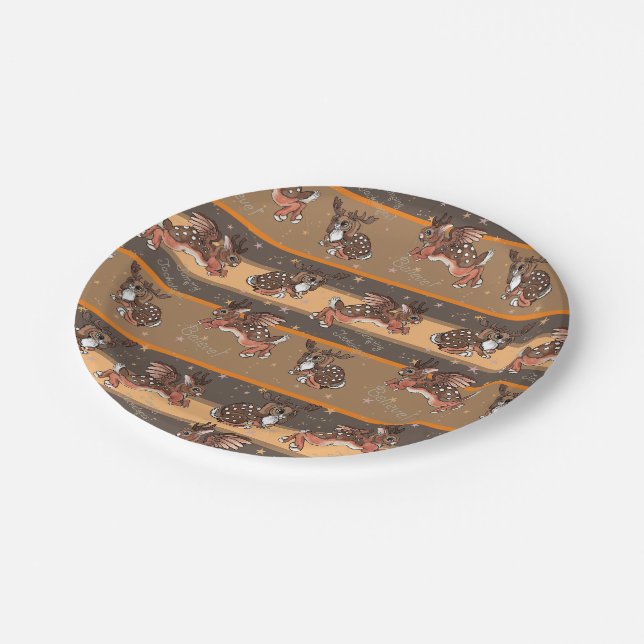 Jumping Jackalope Christmas  Paper Plate (Angled)