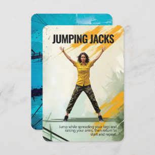 Jumping Jacks Fitness Card with Blue Backing