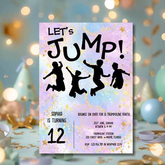 Jumping kids trampoline birthday invitation (Creator Uploaded)