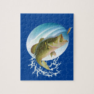 Jumping Large Mouth Bass Jigsaw Puzzle