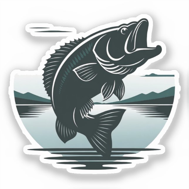 Jumping Largemouth Bass Fishing Minimalist (Front)