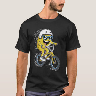 Jumping Lemon on BMX Bike with Helmet T-Shirt