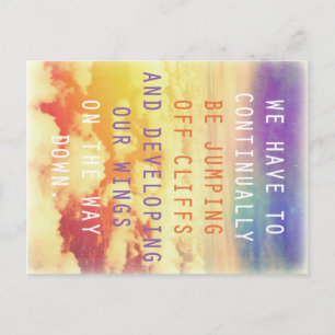Jumping Off Cliffs Motivational Quote Postcard