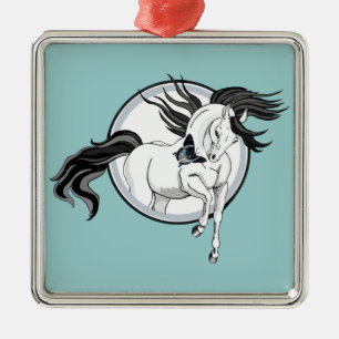 Jumping Out ~ Horse and butterfly Metal Tree Decoration