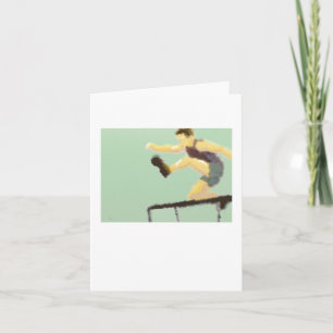 Jumping over Hurdle Art Card