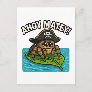 Jumping Pirate Spider Adventure Captain Webbeard Holiday Postcard