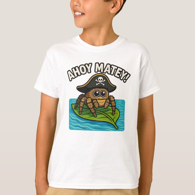 Jumping Pirate Spider Adventure Captain Webbeard T-Shirt (Front)