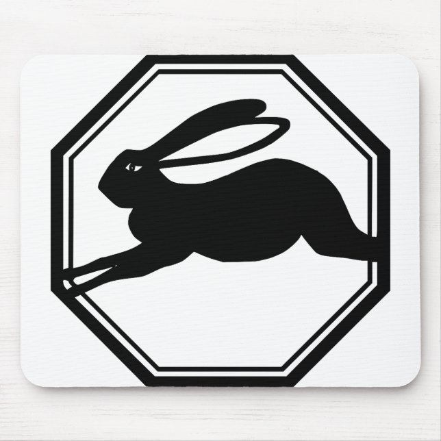 Jumping Rabbit Mouse Pad (Front)