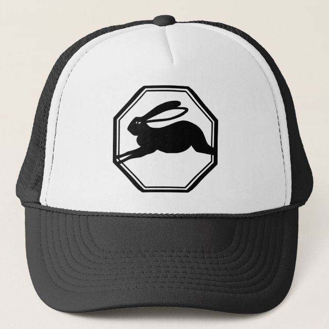 Jumping Rabbit Trucker Hat (Front)
