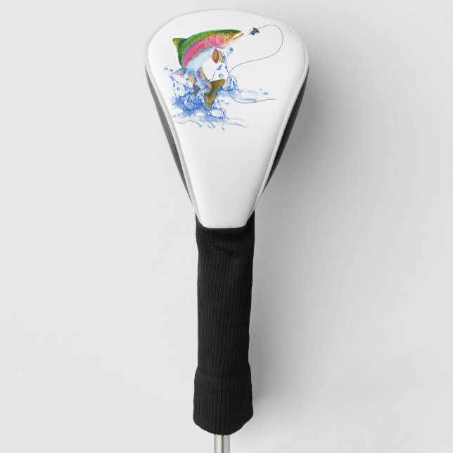 Jumping Rainbow Trout Golf Head Cover (Front)
