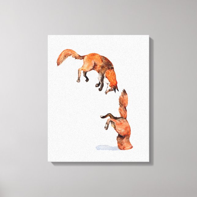 Jumping Red Fox Canvas Print (Front)