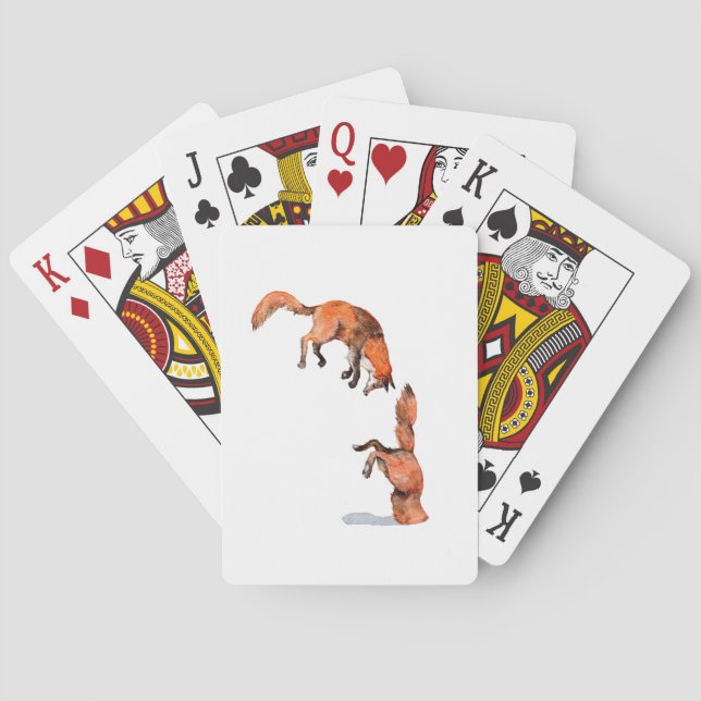 Jumping Red Fox Playing Cards (Back)