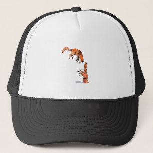 Jumping Red Fox Trucker Hat