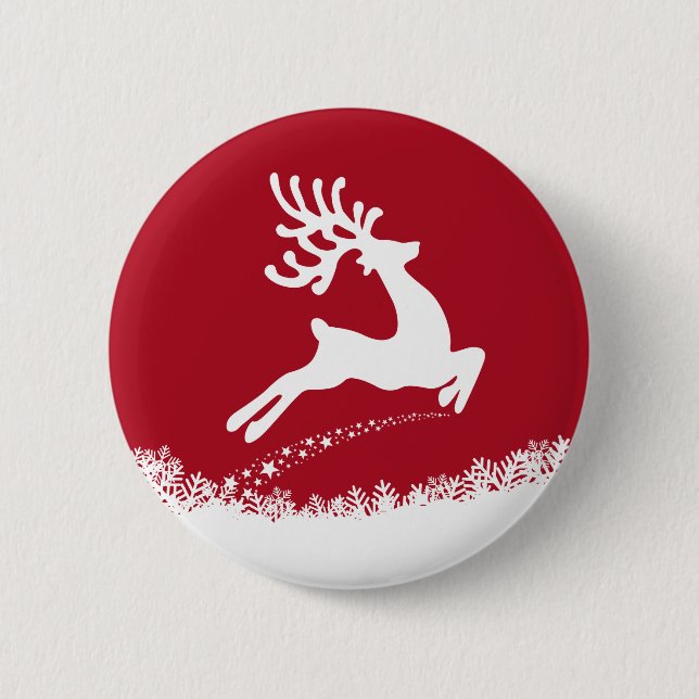 Jumping Reindeer button (Front)