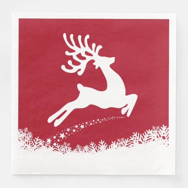 Jumping Reindeer paper napkins (Front)
