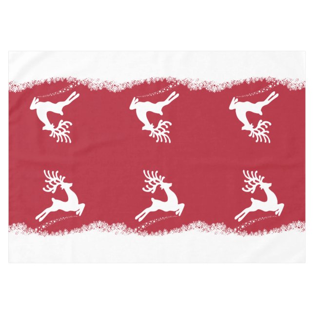 Jumping Reindeer table cloth (Front (Horizontal))
