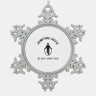 Jumping rope my best sport ever snowflake pewter christmas ornament