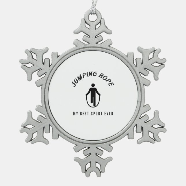 Jumping rope my best sport ever snowflake pewter christmas ornament (Front)