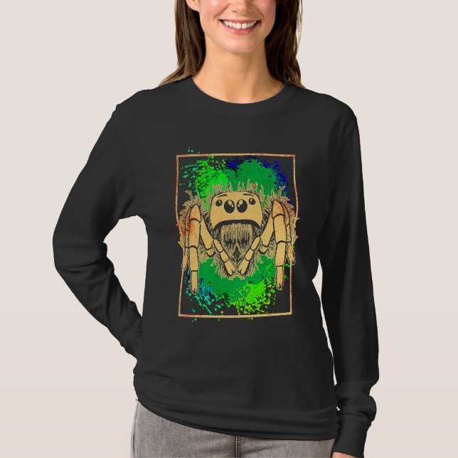 Jumping Spider Animal Colorful T-Shirt (Front)
