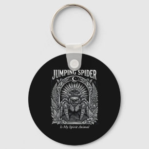Jumping spider is spirit animal arachnid mystical key ring