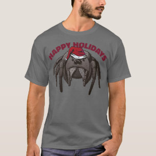 Jumping spider, Phidippus regius, Happy Holidays C T-Shirt