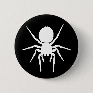 Jumping Spider Silhouette Crest 6 Cm Round Badge