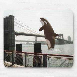Jumping the Brooklyn Bridge Mousepad