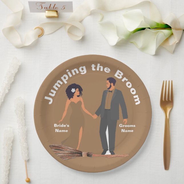 Jumping the Broom Paper Plate (Wedding)