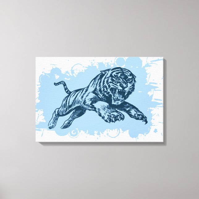 Jumping Tiger Canvas Print (Front)