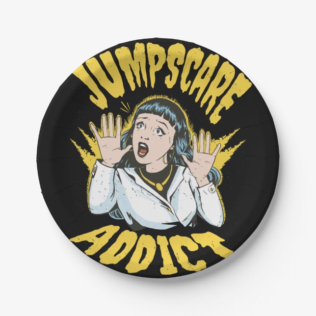 Jumpscare Addict Paper Plate (Front)