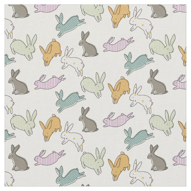 Jumpy Bunnies Fabric (Close Up)