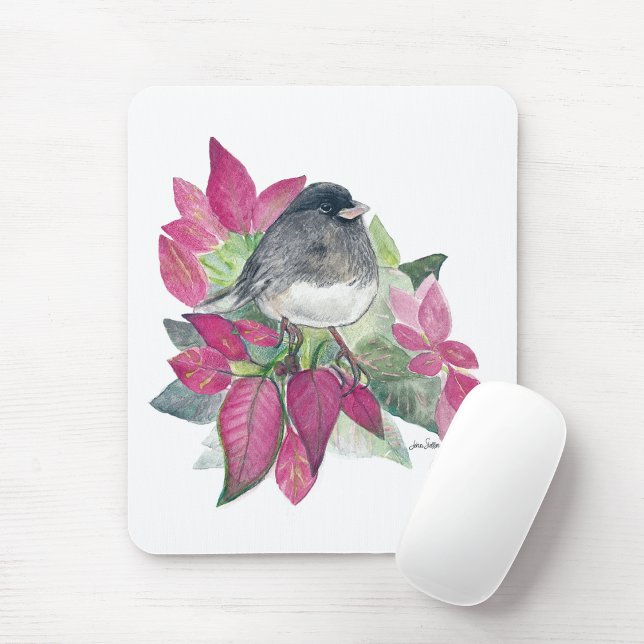 Junco Dark Eyed Watercolor Art Mouse Pad (Junco Dark Eyed Watercolor Art Mouse Pad from Jenn's Emporium.)